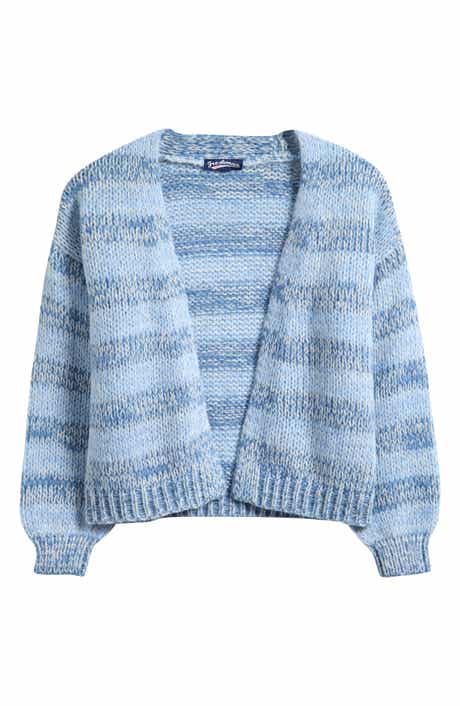 Kids' Stripe Mixed Stitch Open Front Cardigan