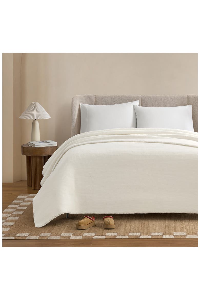 Whitecap Fleece Bed Blanket, Alternate, color, SNOW