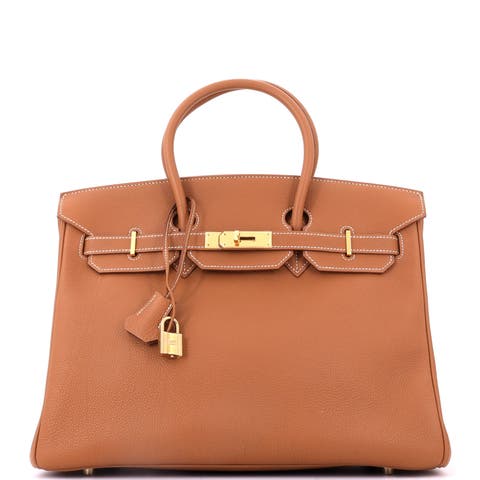 Birkin Handbag Brown Togo with Gold Hardware 35