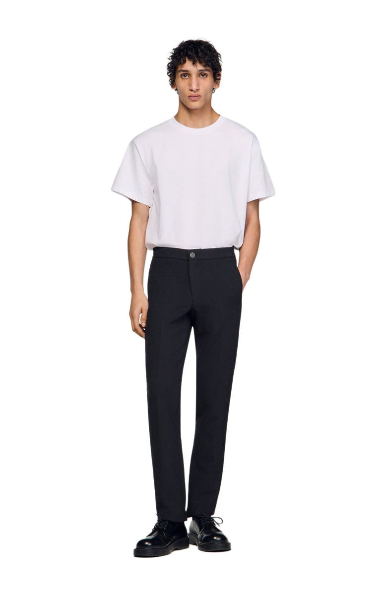 SANDRO Jersey trousers, Alternate, color, Black