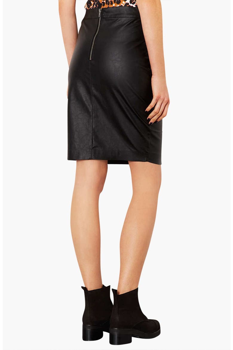 Faux Leather Pencil Skirt, Alternate, color, BLACK