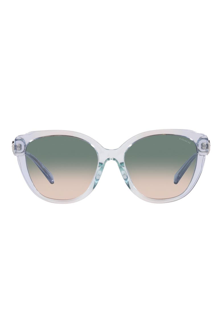 55mm Cat Eye Sunglasses, Main, color, GREEN