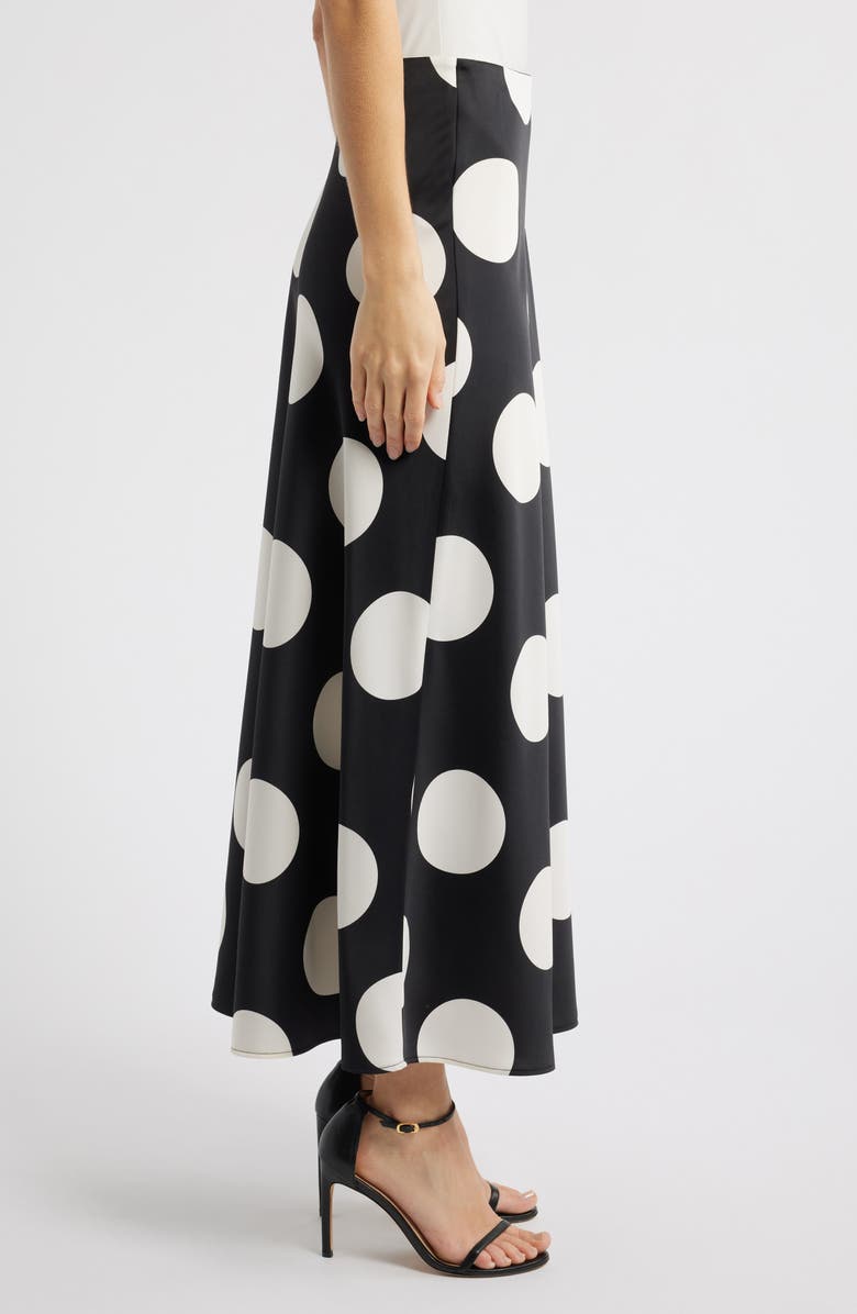 Anne Klein Polka Dot Satin Maxi Skirt, Alternate, color, 