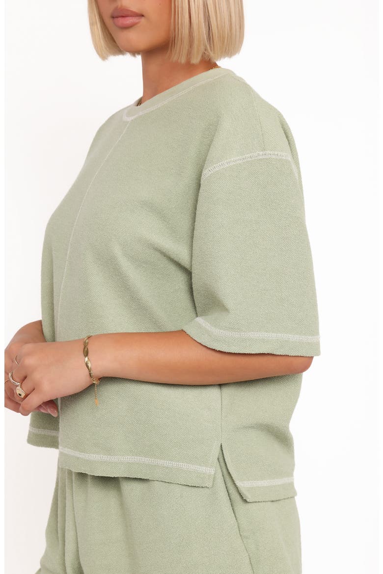 Melody Knit T-Shirt & Shorts Set, Alternate, color, MATCHA