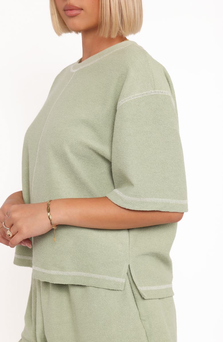 Petal & Pup Melody Knit T-Shirt & Shorts Set, Alternate, color, Matcha