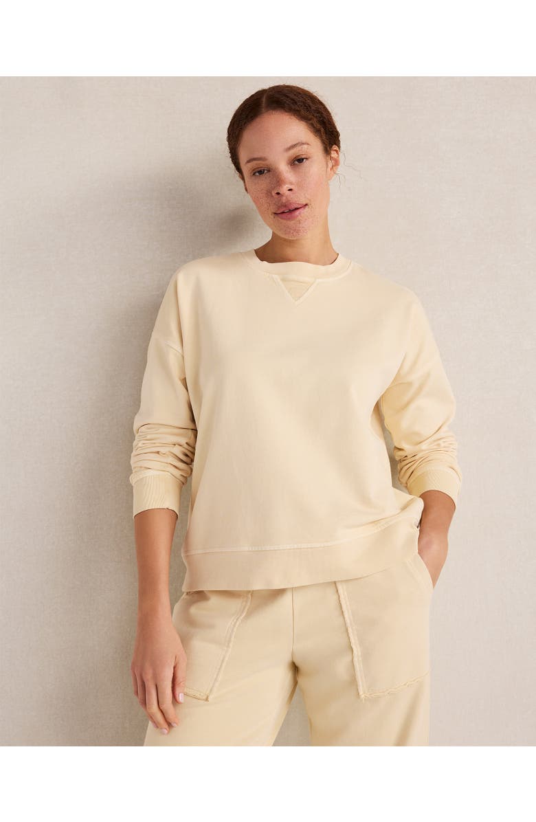 Haven Well Within Garment-Dyed Organic Cotton Terry Crewneck, Main, color, Garment Dye Corn Stalk