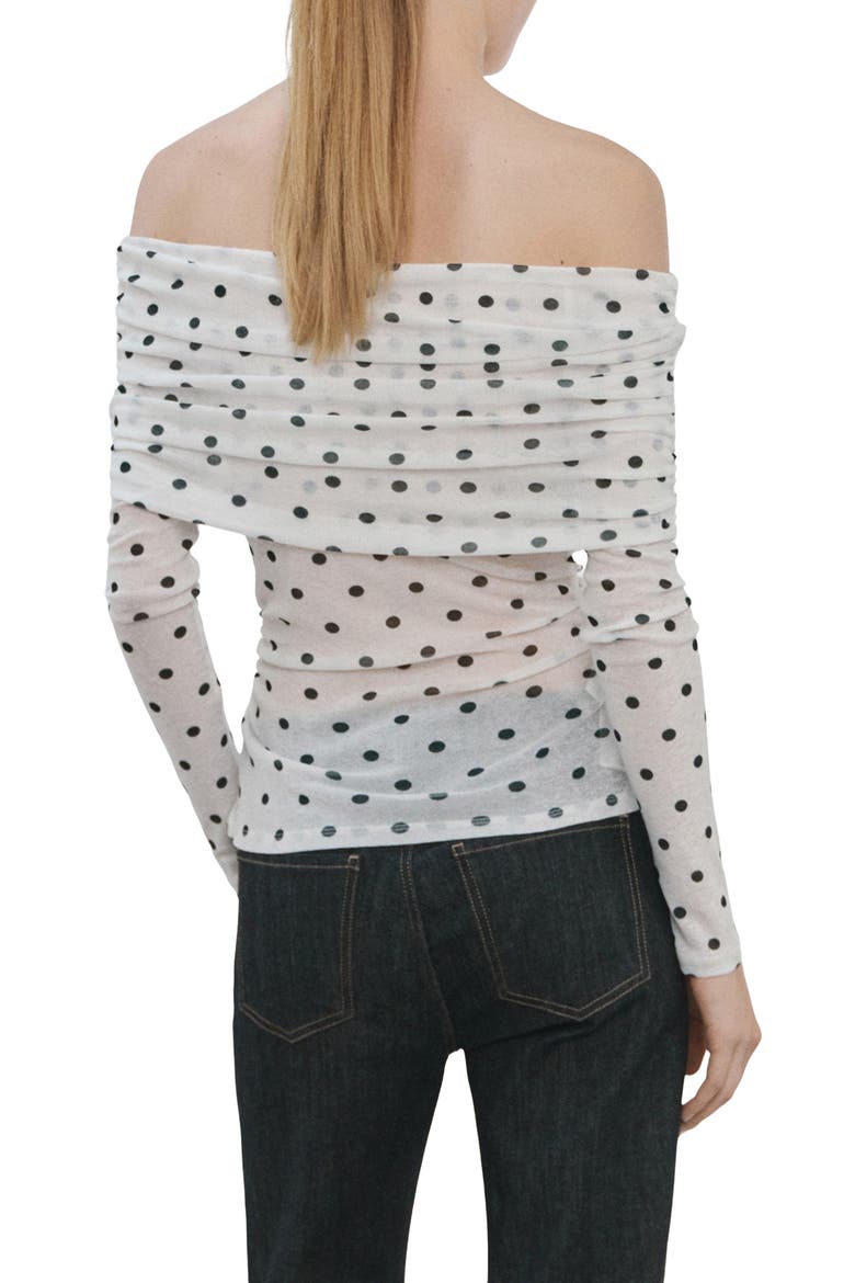 Off the Shoulder Long Sleeve Top, Alternate, color, WHITE