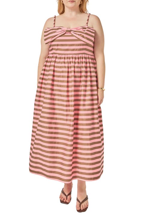 Striped Cotton Midi Dress
