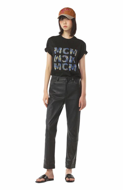 MCM Aquatic Logo T-Shirt in Organic Cotton in Black 