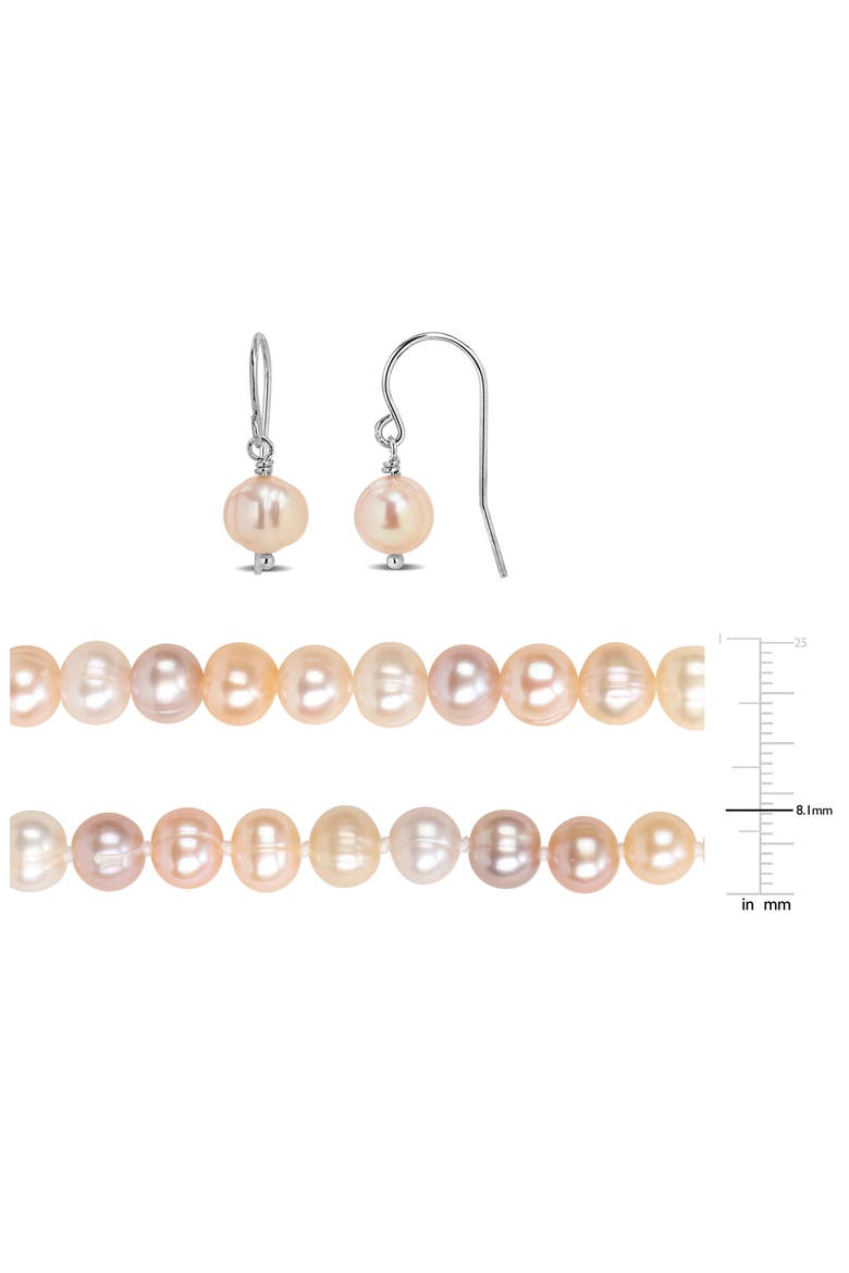 Multicolor Cultured Freshwater Pearl Necklace, Earrings & Bracelet Set, Alternate, color, PINK
