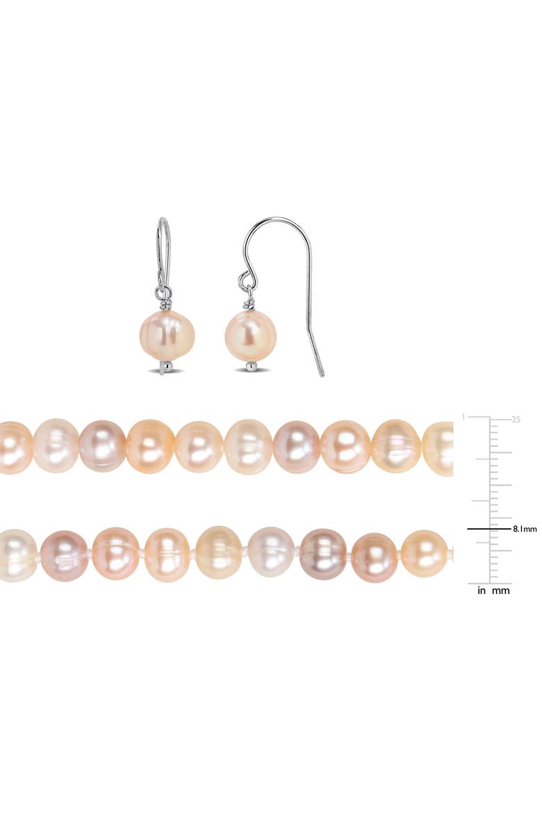 DELMAR Multicolor Cultured Freshwater Pearl Necklace, Earrings & Bracelet Set, Alternate, color, Pink