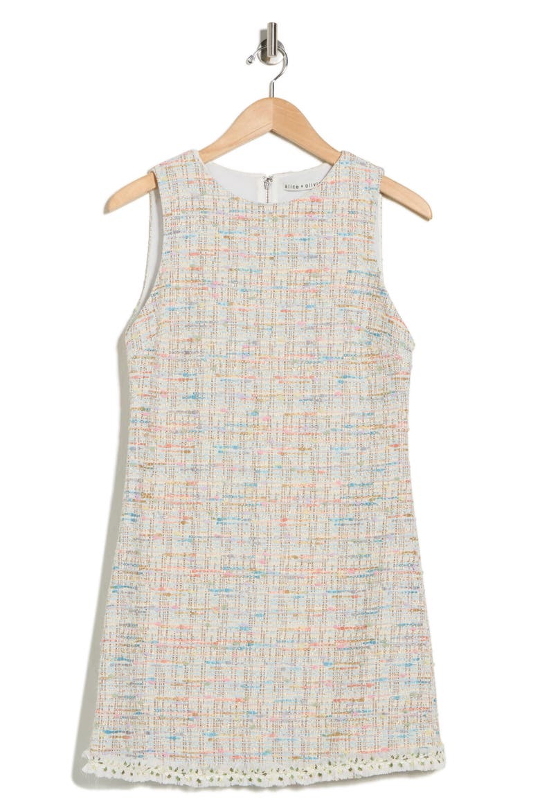 Clyde Tweed A-Line Shift Dress, Alternate, color, OFF WHITE MULTI