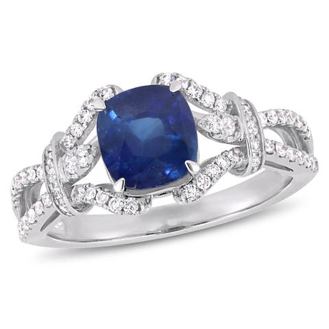 Sapphire & Diamond Vintage Ring 14k