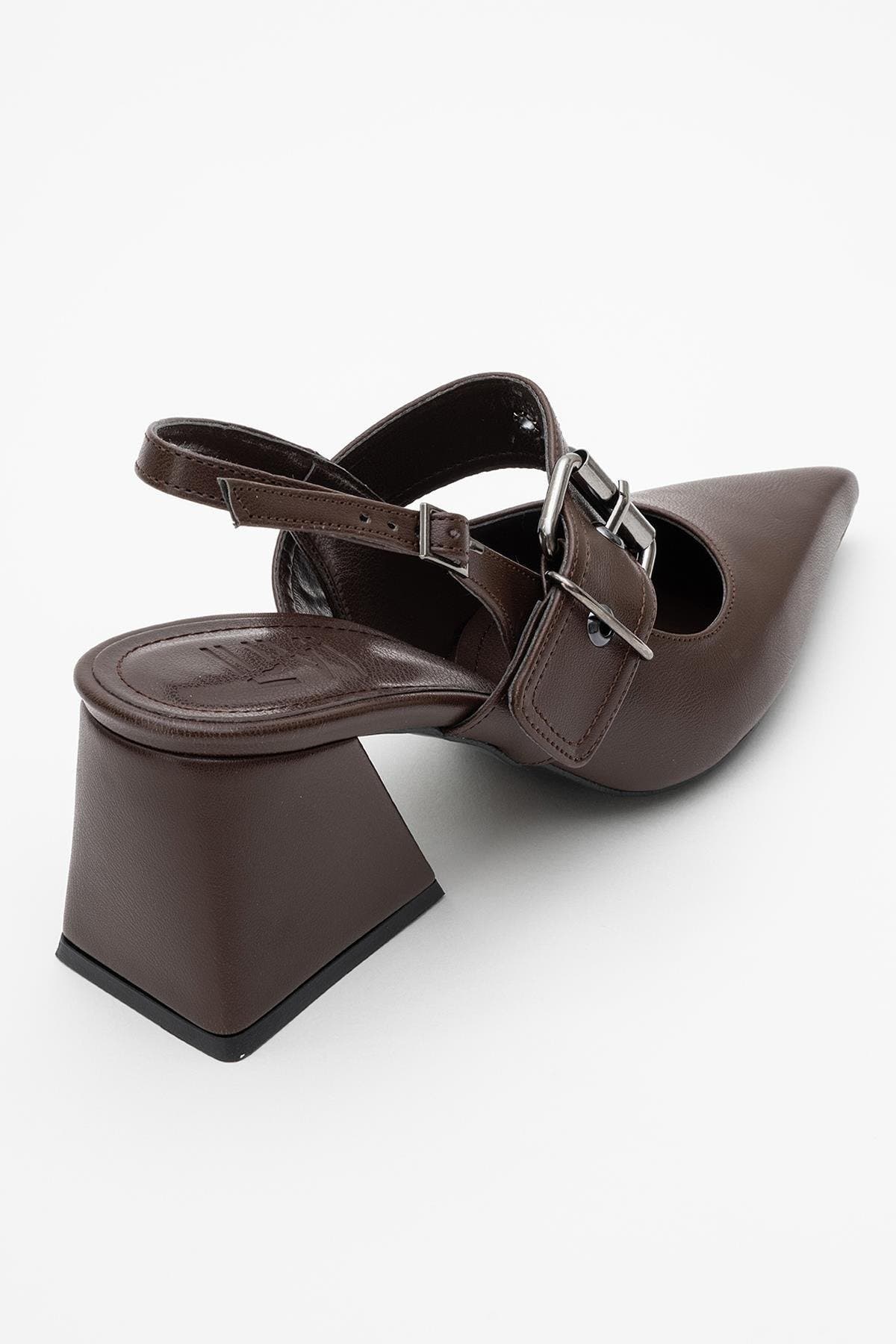 Prologue Shoes Nepido Pointed Toe Block Heel Pump, Alternate, color, Brown