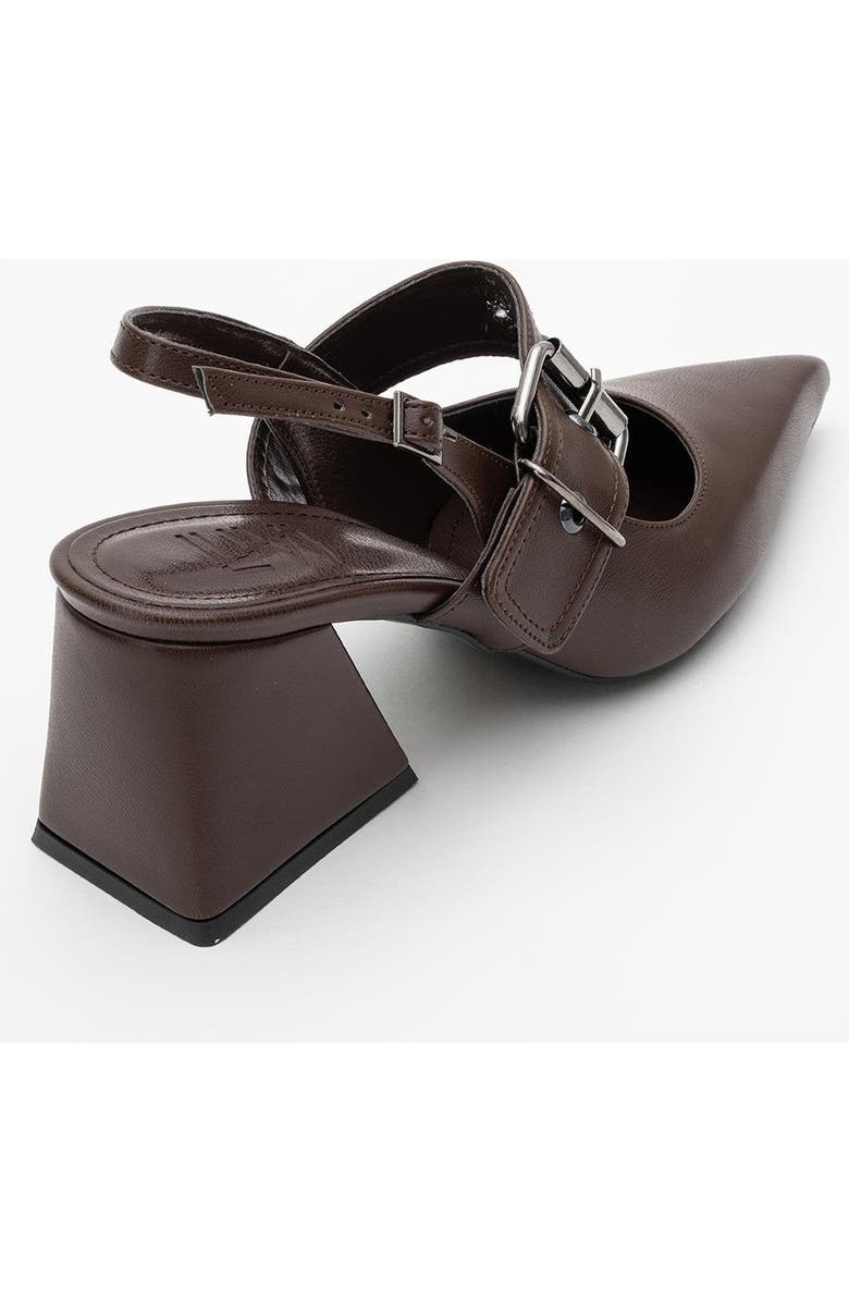 Prologue Shoes Nepido Pointed Toe Block Heel Pump, Alternate, color, Brown