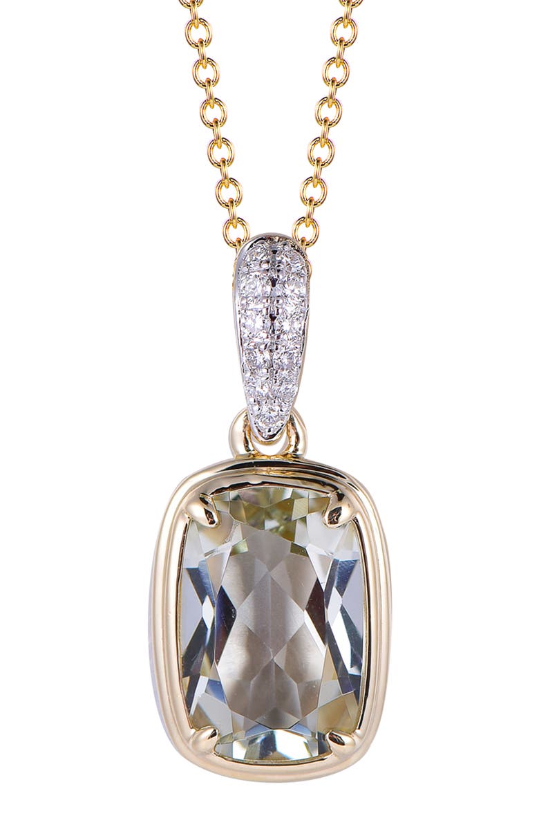 Kahn High Jewelry Green Amethyst Necklace with Diamonds, Main, color, Green