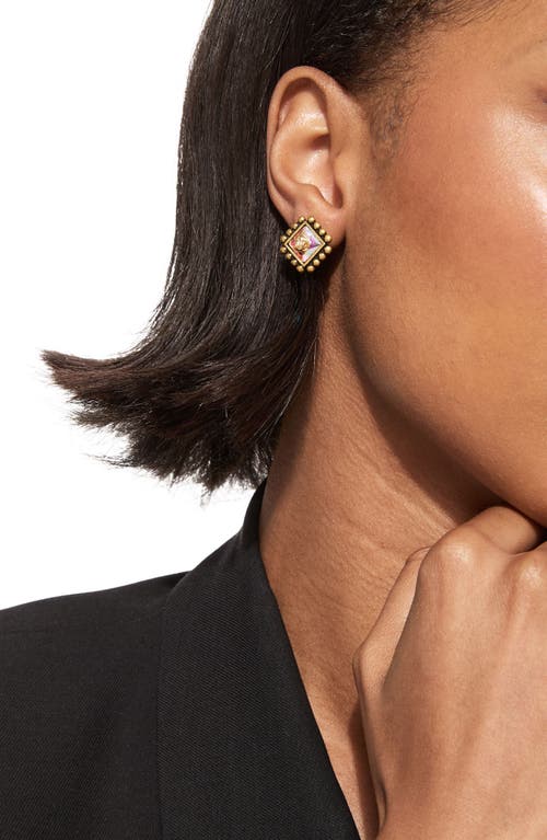 Kurt Geiger London Eagle Head Crystal Stud Earrings In Gold
