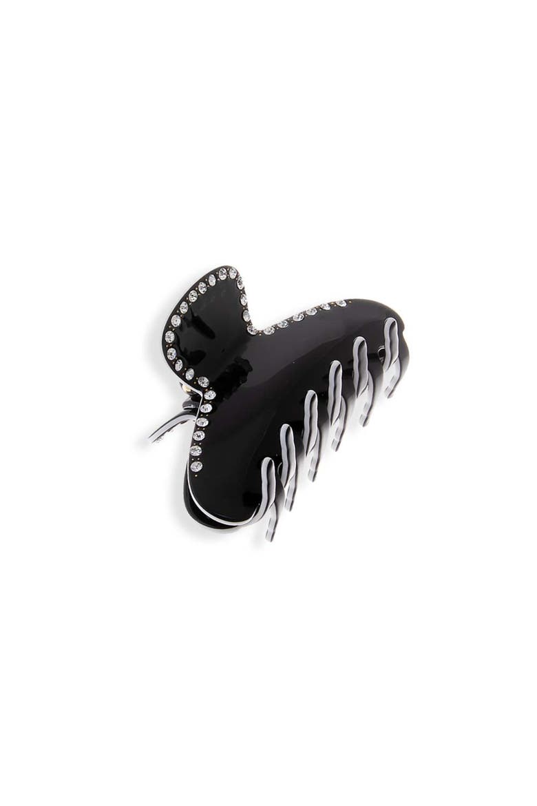 Rhinestone Accented Mini Claw Clip, Main, color, Black