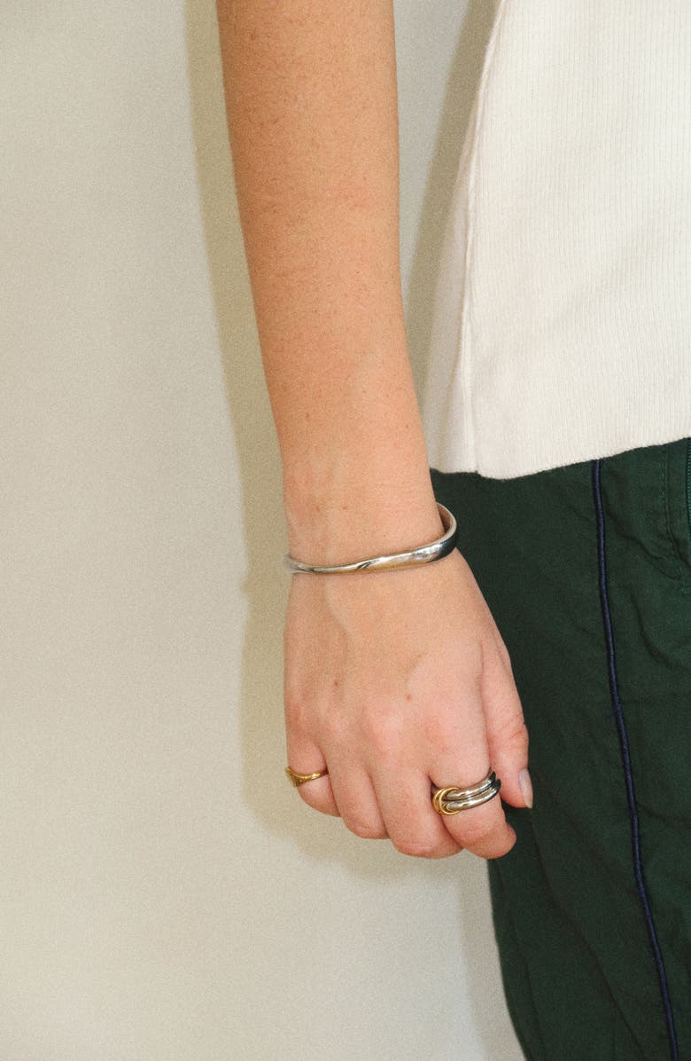 Joiana Jewelry Curved Cuff Bracelet, Alternate, color, White Silver