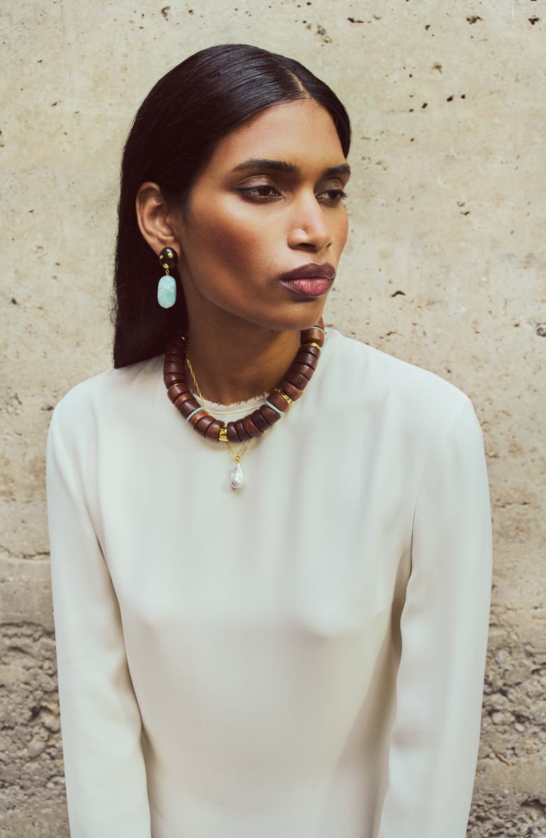 Lizzie Fortunato Las Palmas Collar Necklace, Alternate, color, Brown