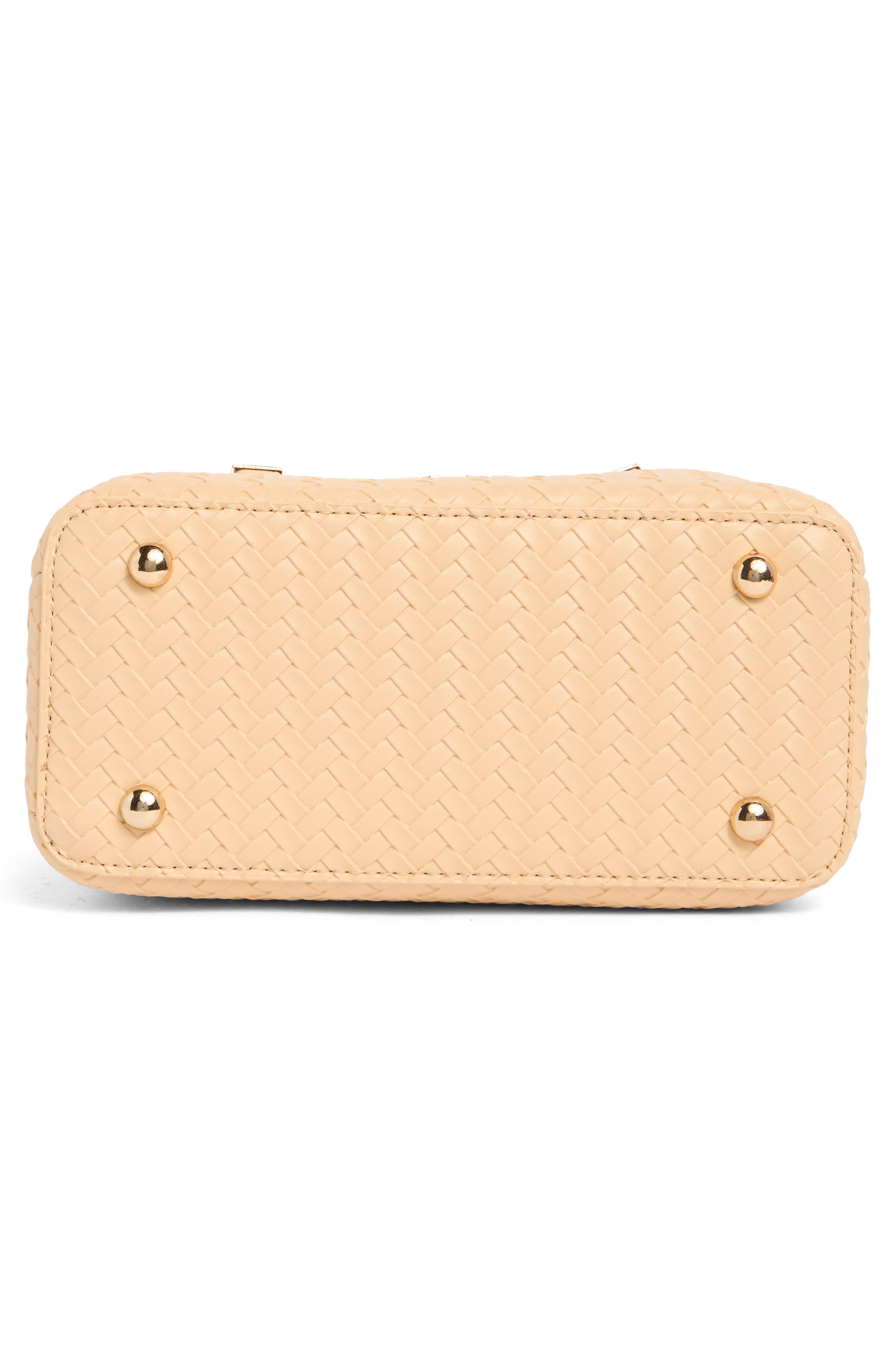 Dinky Dorrie Faux Leather Satchel, Alternate, color, LEMON
