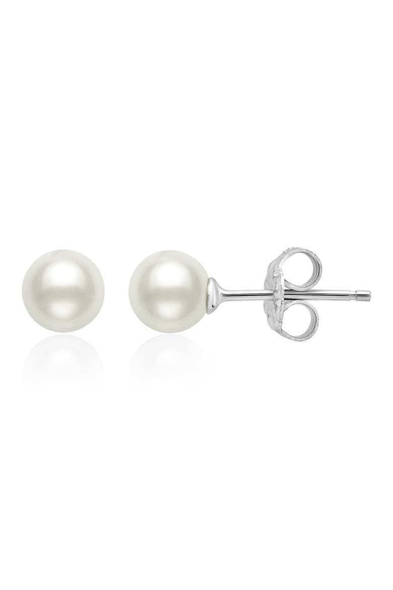 Cultured Pearl Stud Earrings, Main, color, PEARL/ IVORY