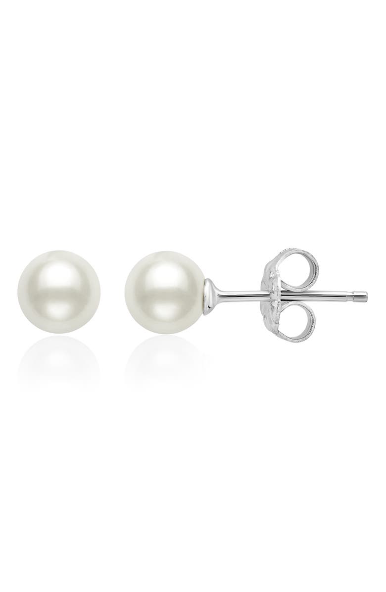 Crislu Cultured Pearl Stud Earrings, Main, color, Pearl/ Ivory