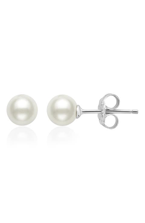 Cultured Pearl Stud Earrings