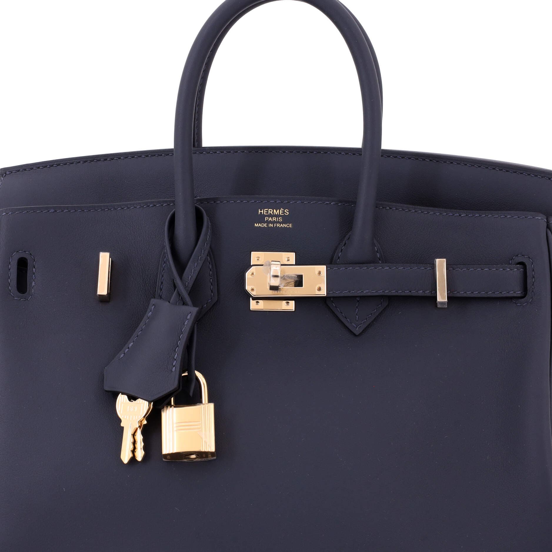 Pre-Owned Hermes Birkin Handbag Grey Swift with Permabrass Hardware 25, Alternate, color, Gris Misty