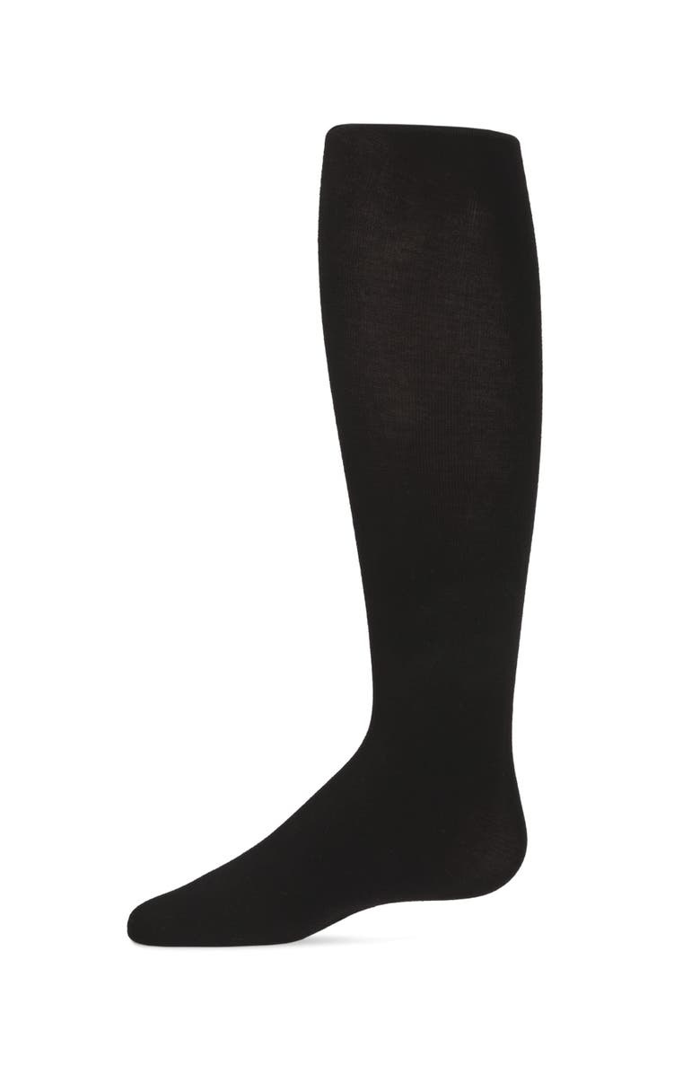 MeMoi Kid's Cotton Blend Non-Pilling Opaque Tights, Main, color, Black