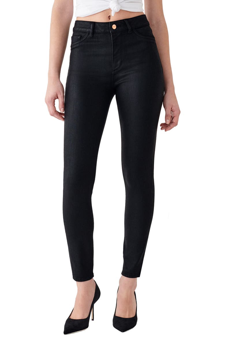 DL1961 x Marianna Hewitt Instasculpt Farrow High Waist Ankle Coated Skinny Jeans, Main, color,