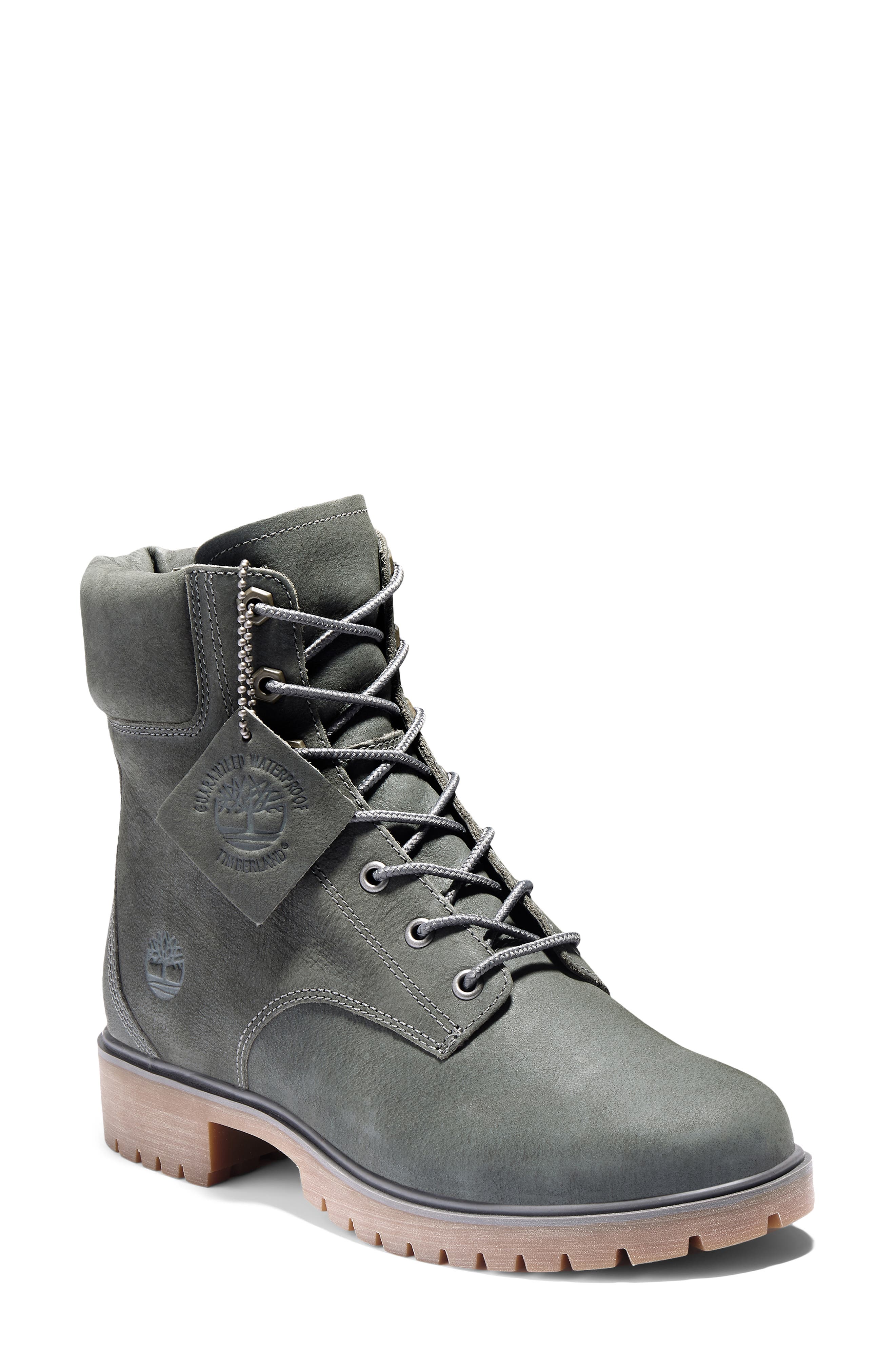 Jayne Waterproof Hiking Bootie, Main, color, DARK GREY NUBUCK LEATHER