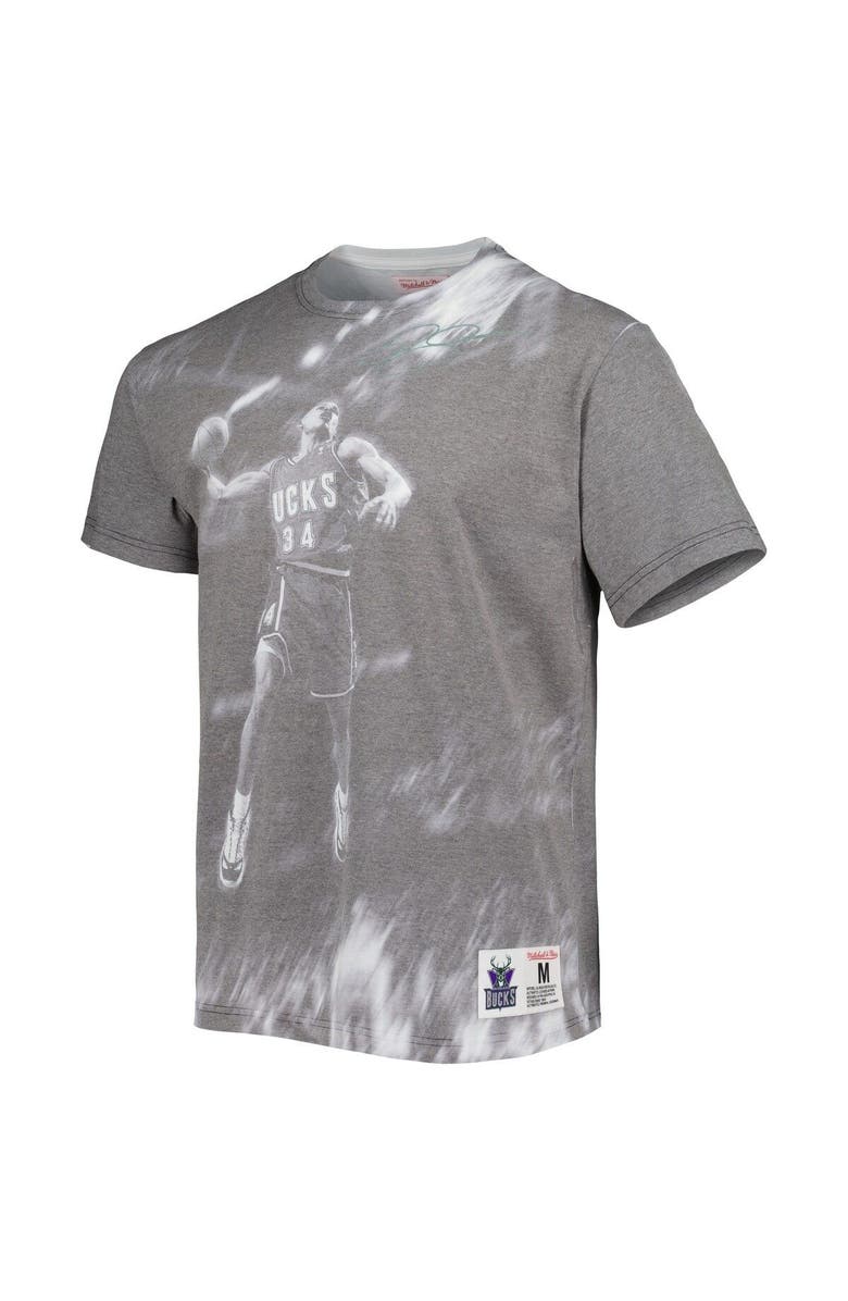 Mitchell & Ness Men's Mitchell & Ness Ray Allen Heather Gray Milwaukee Bucks Above The Rim T-Shirt, Alternate, color, Heather Gray