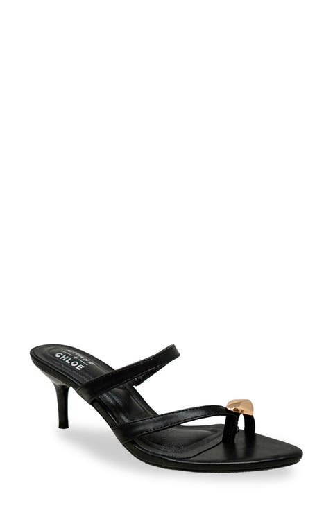 Post Toe Kitten Heel Mule Sandal (Women)