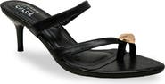 CHASE AND CHLOE Post Toe Kitten Heel Mule Sandal