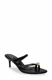 CHASE AND CHLOE Post Toe Kitten Heel Mule Sandal