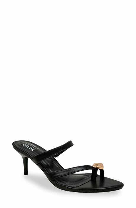 CHASE AND CHLOE Post Toe Kitten Heel Mule Sandal