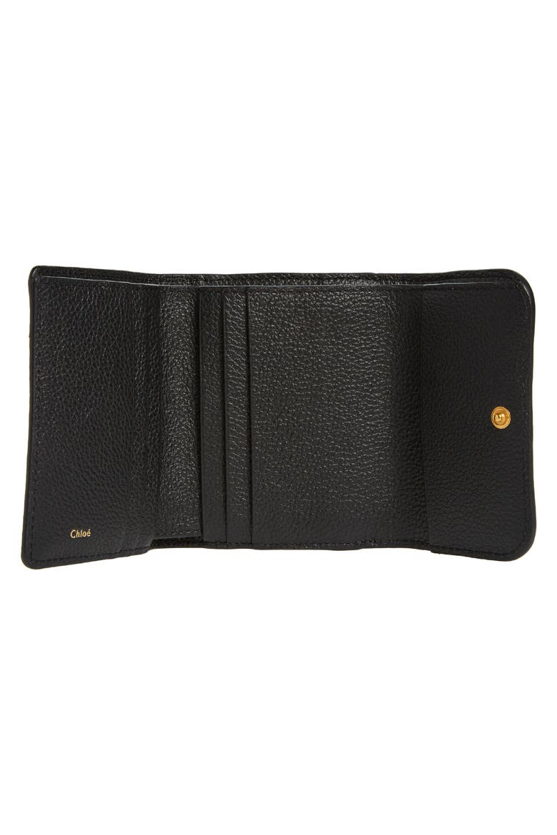 Marcie Leather Trifold Wallet, Alternate, color, BLACK 001