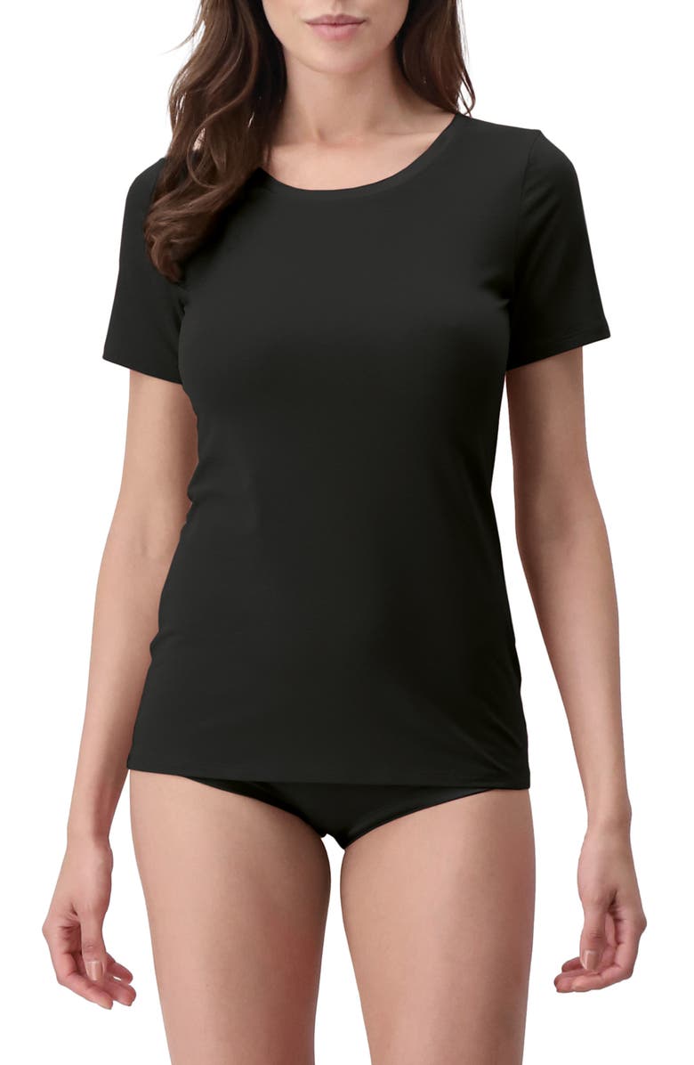 Oroblu Perfect Line Satin Trim Cotton & Modal Blend T-Shirt, Main, color, 