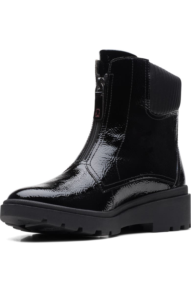 Clarks<sup>®</sup> Calla Zip Waterproof Boot, Alternate, color, Black Crinklepat