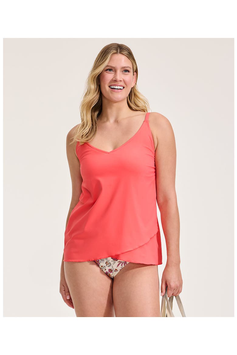 Tulip Hem Tankini Top, Alternate, color, Wood Lily