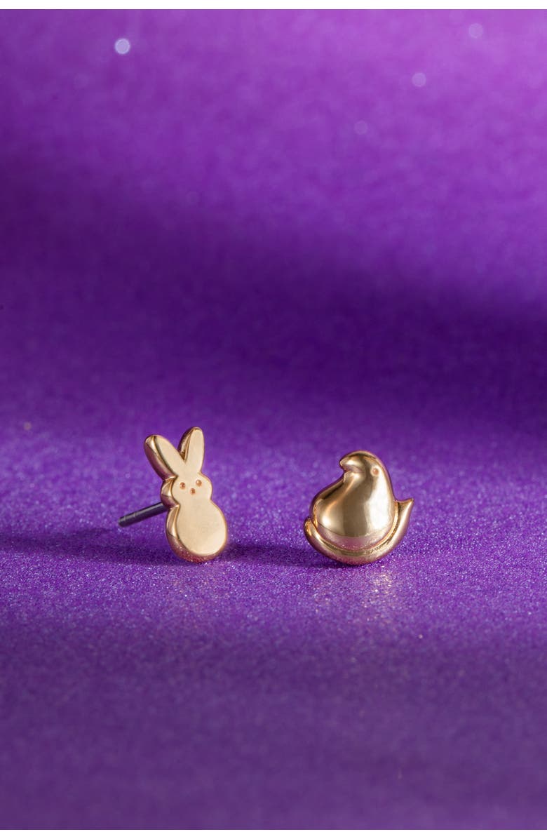 Alex and Ani Peeps<sup>®</sup> Mismatched Stud Earrings, Alternate, color, Gold