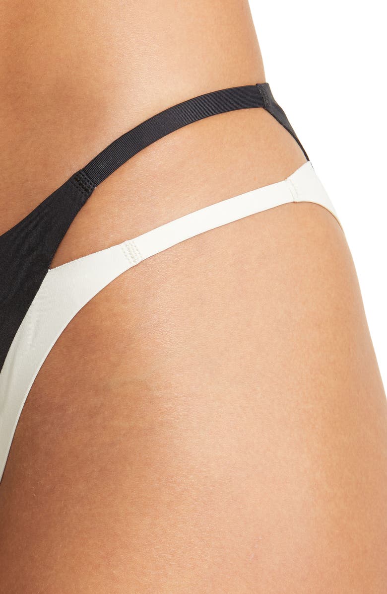 LSPACE Billie Contrast Trim Bikini Bottoms, Alternate, color, Black/ Cream