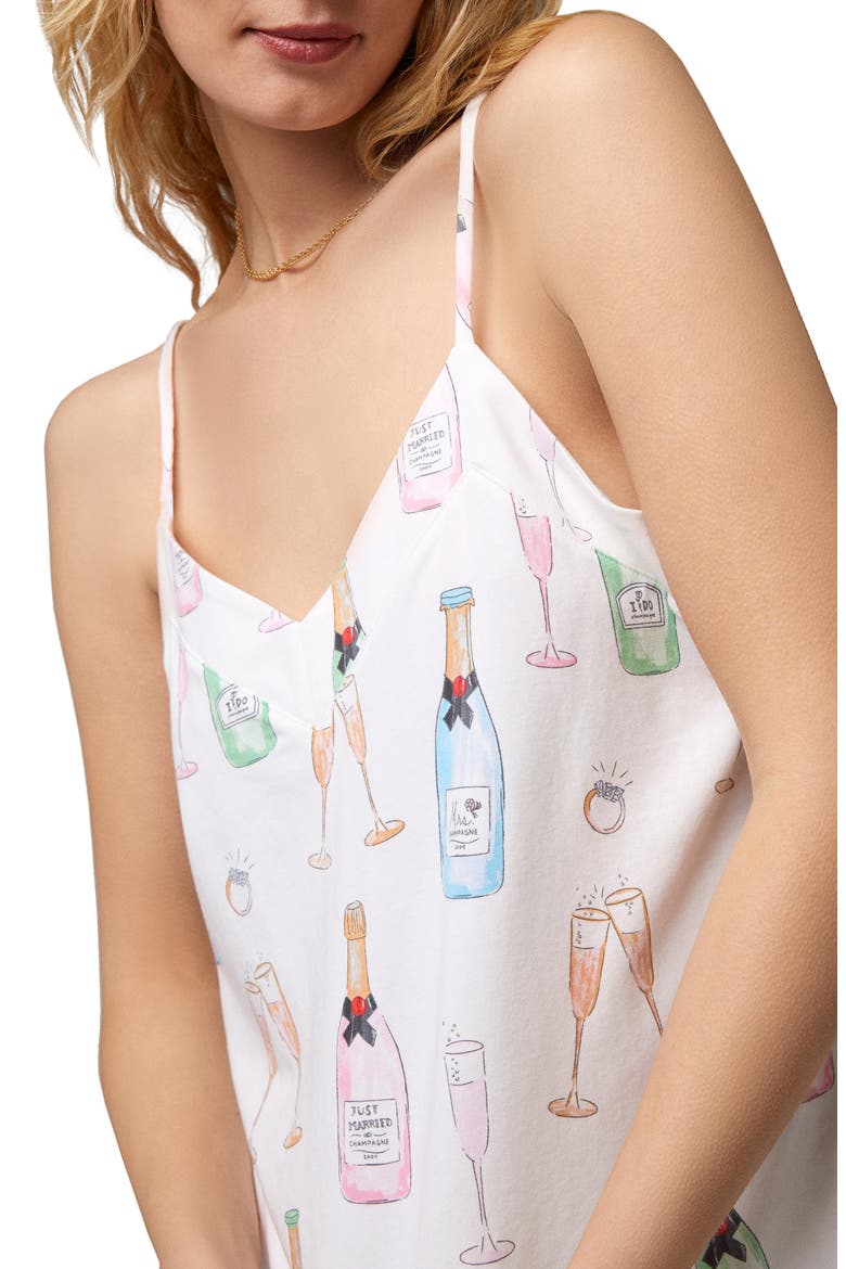 Print Short Pajamas, Alternate, color, CHAMPAGNE WEDDING