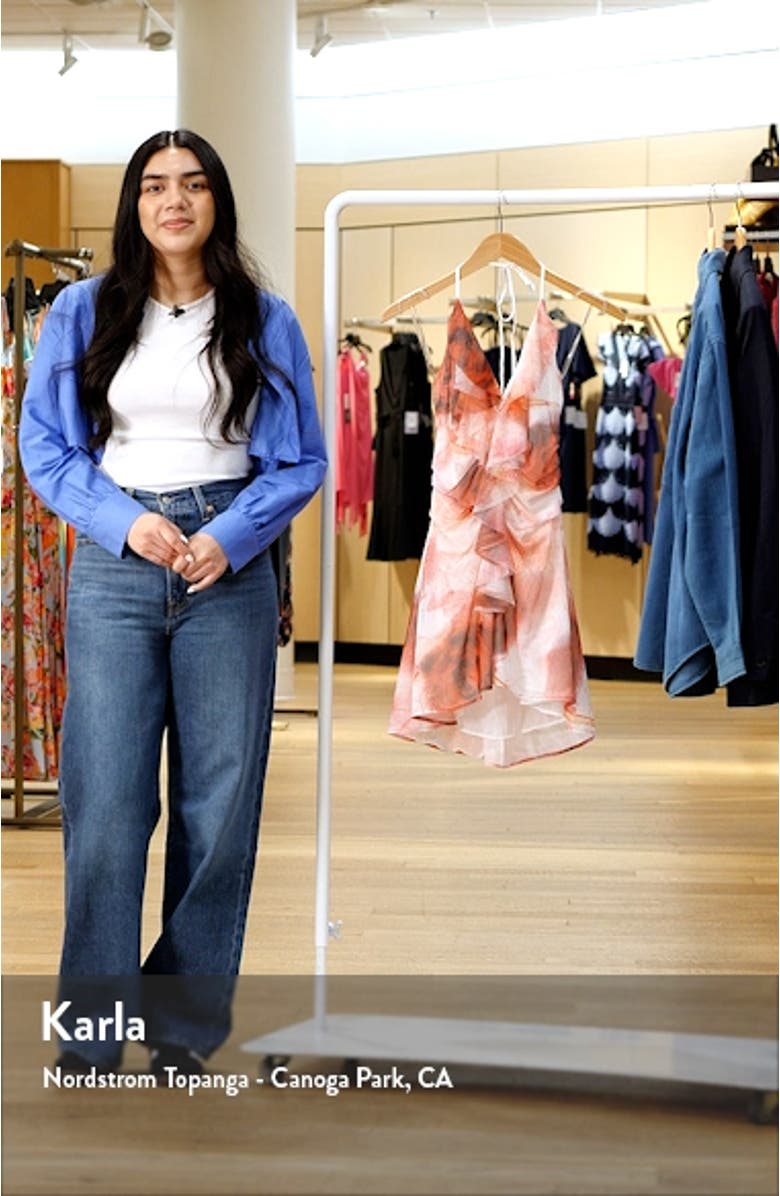 Floral Ruffle Halter Minidress, sales video thumbnail