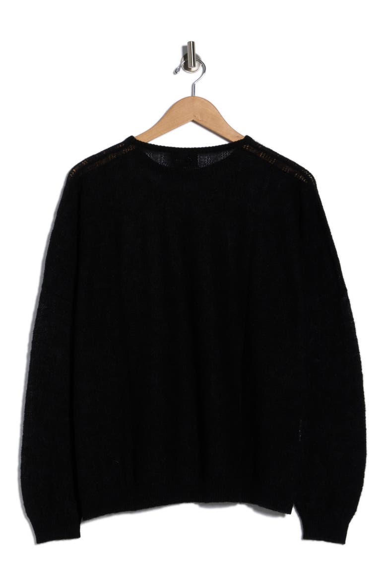 Wool Blend Pullover Sweatshirt, Alternate, color, BLACK