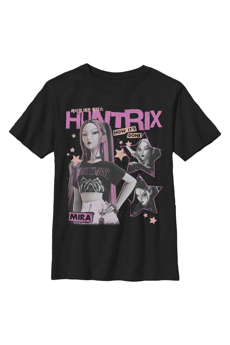 Boys KPop Demon Hunters Pop Star Huntrix Mira T Shirt, Main, color, Black