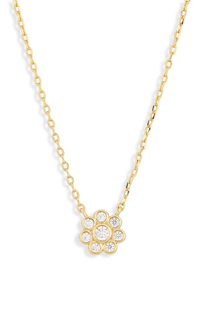 Electric Picks Daisy Cubic Zirconia Pendant Necklace, Main, color,
