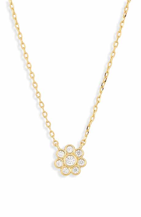 Electric Picks Daisy Cubic Zirconia Pendant Necklace