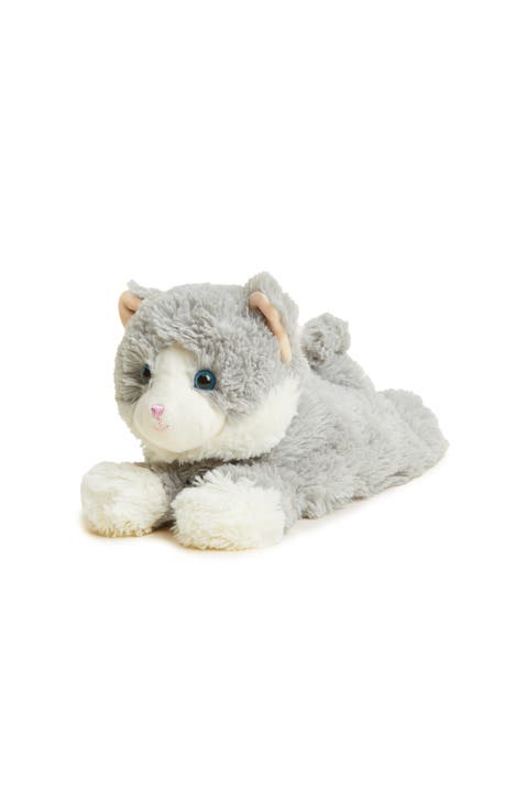 Laying Down Gray Cat Plush Toy